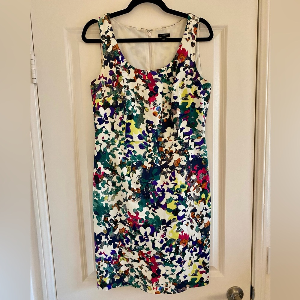 Ann Taylor Multicolor Floral Sheath Dress